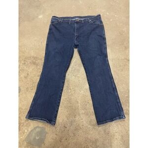 Wrangler 947STR Jeans Mens Dark Wash Regular Fit Stretch Straight Leg 44x30